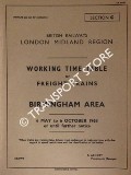 Working Time Table of Freight Trains - Section C - Birmingham Area, 6 May to 6 October 1968 by British Railways London Midland Region